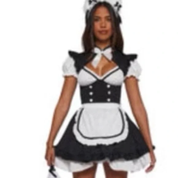 Halloween outfit for girl Black and White Maid Costume - Picture 2 of 4